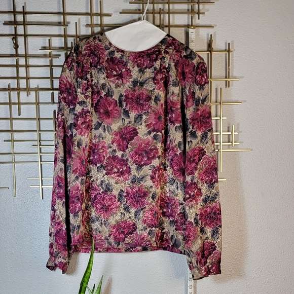 VINTAGE EJ Harper Floral Blouse size 14 - Picture 4 of 4